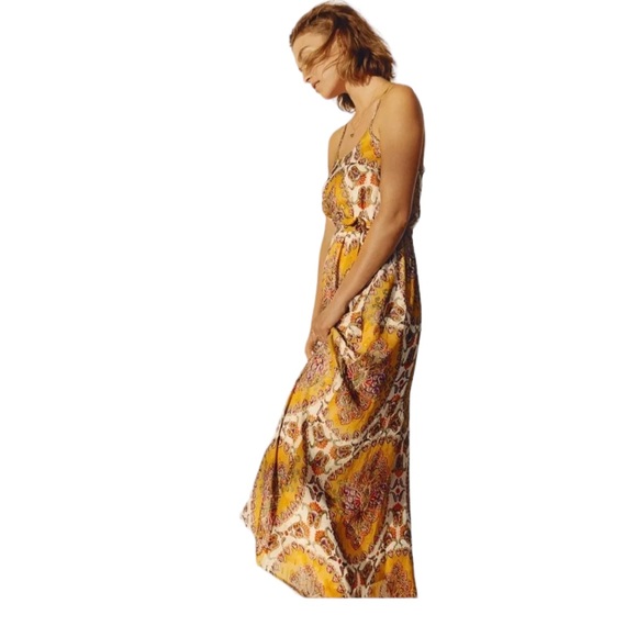 Anthropologie Dresses Akemi And Kin Anthropologie Medallion Dress Gold Accents Poshmark